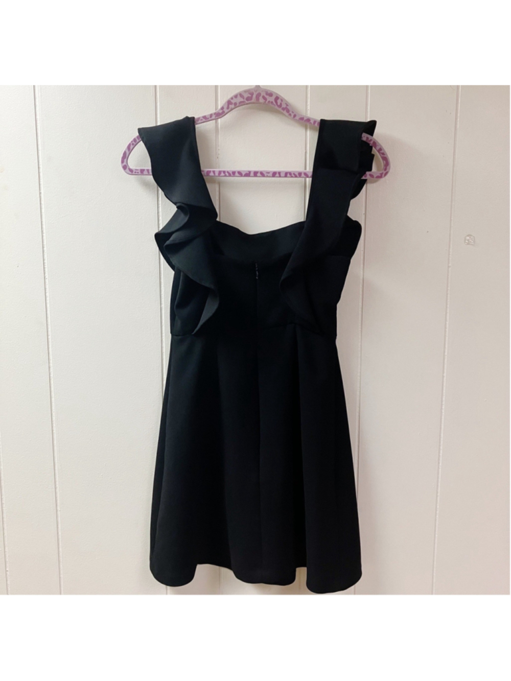 Skater Coquette Romantic Goth Black Ruffle Mini Dress BCBGeneration SZ 0 Scuba